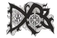 chi rho alpha and omega tattoo design idea