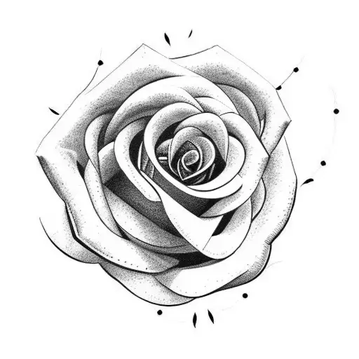 rose with Roman numerals  tattoo design idea