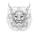 A Leo and Cancer zodiac symbol entangled in a dotwork vine design tattoo design idea
