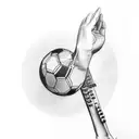 forearm tattoo, that includes items relating to piano, football, discipline, military, french, politics, weights tattoo design idea