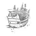 sunken ship tattoo design idea