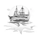 sunken ship tattoo design idea
