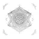 detailed gothic geometric filler tattoo design idea