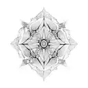 detailed gothic geometric filler tattoo design idea