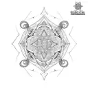 detailed gothic geometric filler tattoo design idea