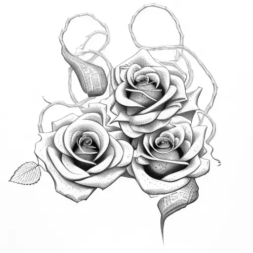 Rose snake vines tattoo design idea