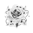 Rose snake vines tattoo design idea