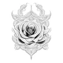 Rose snake vines tattoo design idea