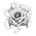 Rose snake vines tattoo design idea
