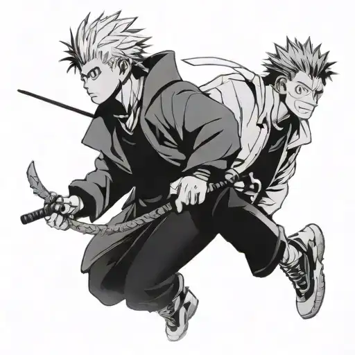 sukuna jujutsu kaisen anime character tattoo design idea