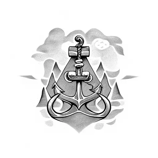 squid attacking an anchor tattoo design idea