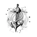 squid attacking an anchor tattoo design idea