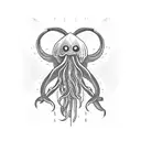 squid attacking ship tattoo design idea