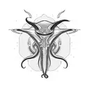 squid attacking ship tattoo design idea