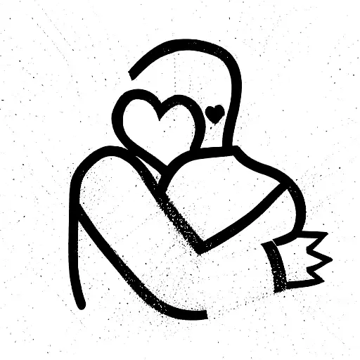 grandpa hugging love tattoo design idea