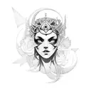 blinded goddess tattoo design idea