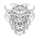 fusion of two horoscope signs taurus and lion  tattoo design idea