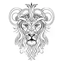 fusion of two horoscope signs taurus and lion  tattoo design idea