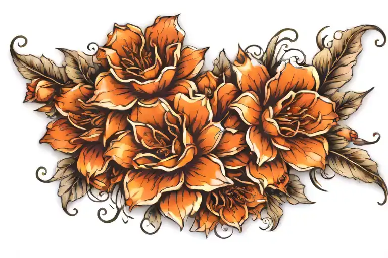 flowers wrapped tattoo design idea