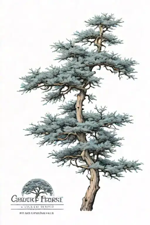 weeping blue atlas cedar tattoo design idea
