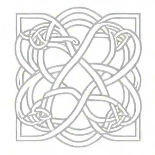 A tattoo featuring a Celtic father and son knot and a Celtic father and daughter knot inside of a Celtic love  knot tattoo design idea