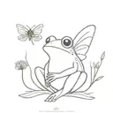 frog with fairy wings sitting on a dandelion  tattoo design idea