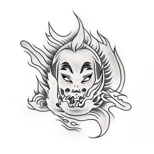 hand holding flame tattoo design idea