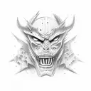 samuri fighting a demon tattoo design idea