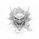 samuri fighting a demon tattoo design idea