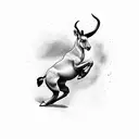 A springbok leaping over a rugby goalpost tattoo design idea