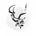 A springbok leaping over a rugby goalpost tattoo design idea