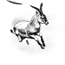 A springbok leaping over a rugby goalpost tattoo design idea