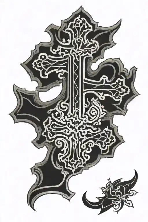 orthodox cross tattoo design idea