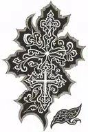 orthodox cross tattoo design idea