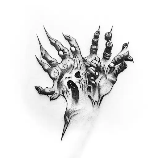 zombie hand  tattoo design idea