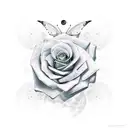 rose butterfly canary moon  tattoo design idea