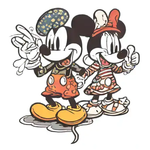 Mickey mouse mom and son   tattoo design idea