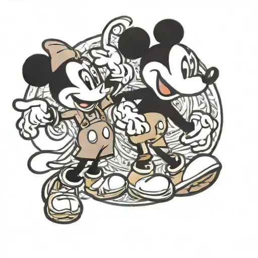mom and son Mickey mouse matching tattoo 2006 style  tattoo design idea