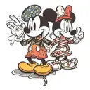 Mickey mouse mom and son   tattoo design idea