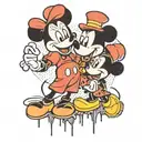 Mickey mouse mom and son   tattoo design idea