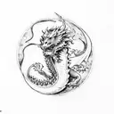 van gogh starry night with dragon tattoo design idea