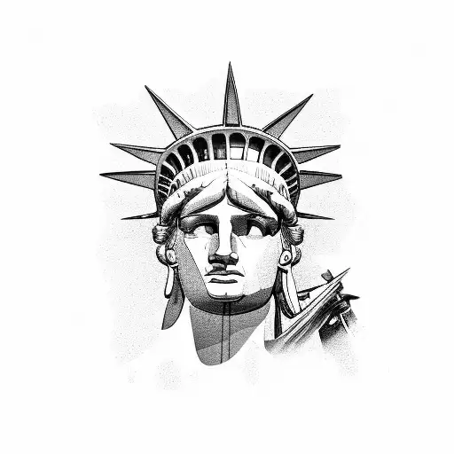 New York design with sports teams and the Bronx and statue of liberty tattoo design idea