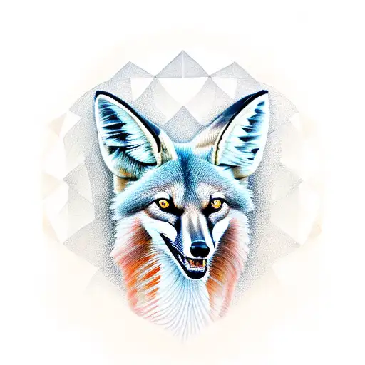 maned wolf jumping tattoo design idea