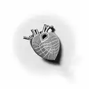 3D Heart divided in seven tattoo design idea