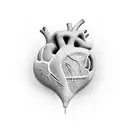 3D Heart divided in seven tattoo design idea