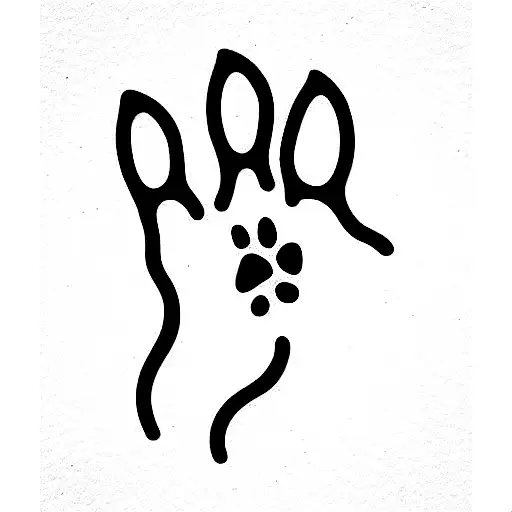Dog Paw with hazelnut tattoo design idea