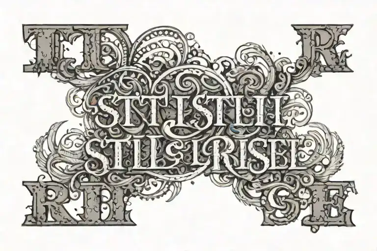 text still I rise tattoo design idea