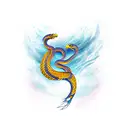 Eagle catched a snake tattoo design idea