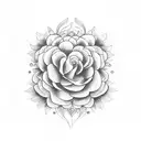 A beautiful floral arrangement inside a farmhouse window tattoo design idea