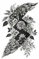 nature patchwork sleeve tattoo design idea